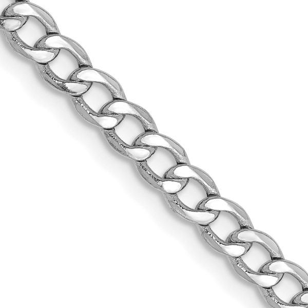 14k WG 3.35mm Semi-Solid Curb Chain