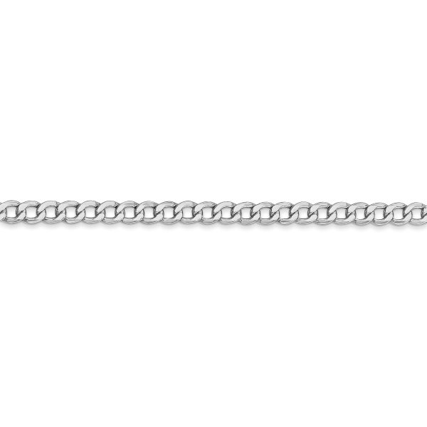 14k WG 3.35mm Semi-Solid Curb Chain - Image 2