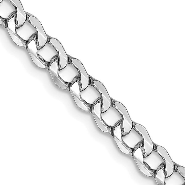 14k WG 4.3mm Semi-Solid Curb Chain