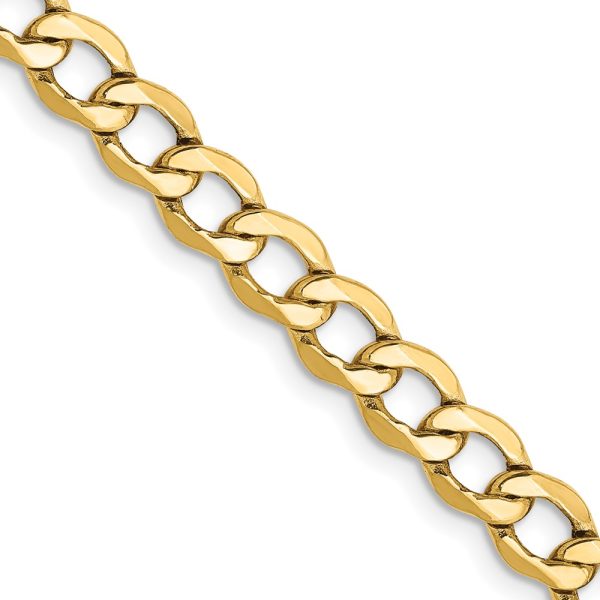 14k 5.25mm Semi-Solid Curb Chain