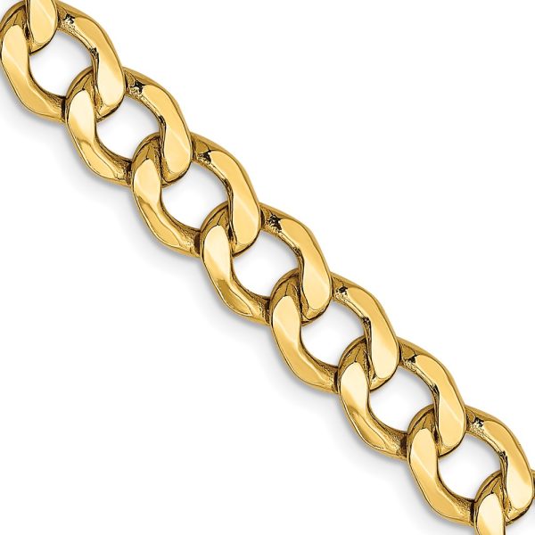 14k 7mm Semi-Solid Curb Chain