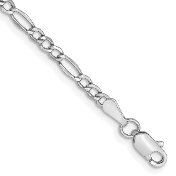 14k WG 2.5mm Semi-Solid Figaro Chain