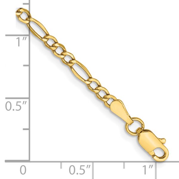 14k 2.5mm Semi-Solid Figaro Chain Anklet - Image 2