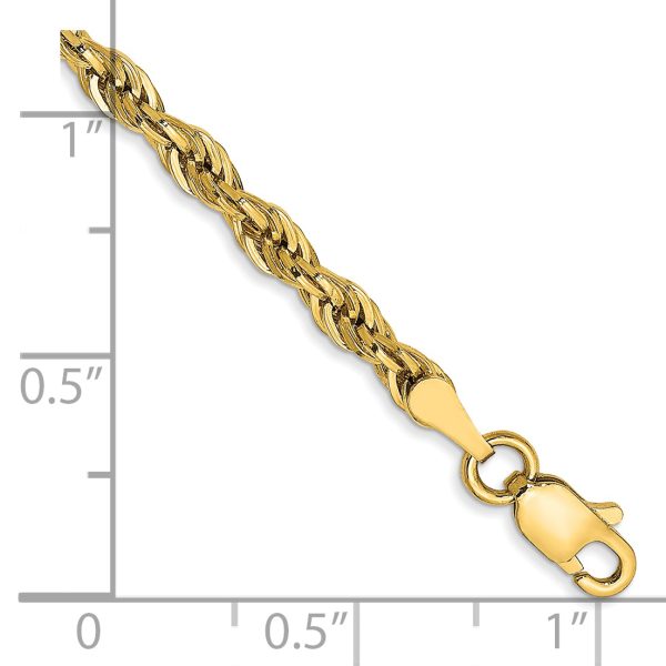 14ky 3.0mm Semi-Solid Rope Chain - Image 2