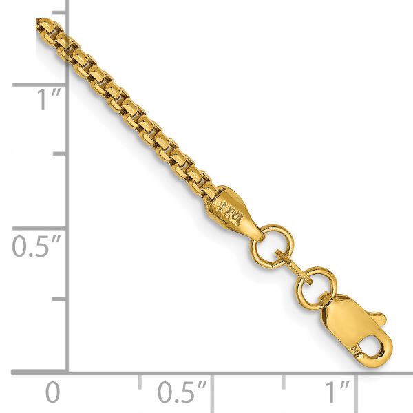 14k 1.75mm Semi-Solid Round Box Chain - Image 2