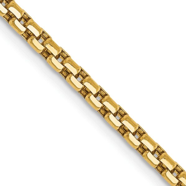 14k 2.45mm Semi-Solid Round Box Chain