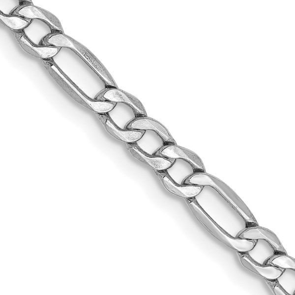 14k WG 3.5mm Semi-Solid Figaro Chain