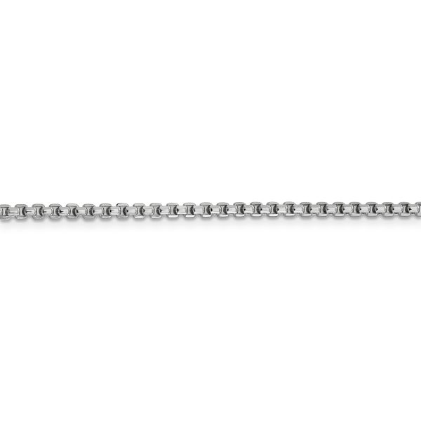 14k WG 2.45mm Semi-Solid Round Box Chain - Image 2