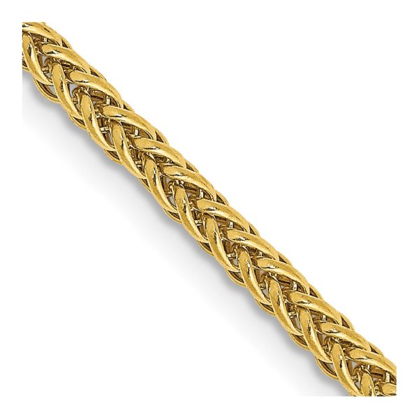 14k 2.35mm Semi-solid 3-Wire Wheat Chain