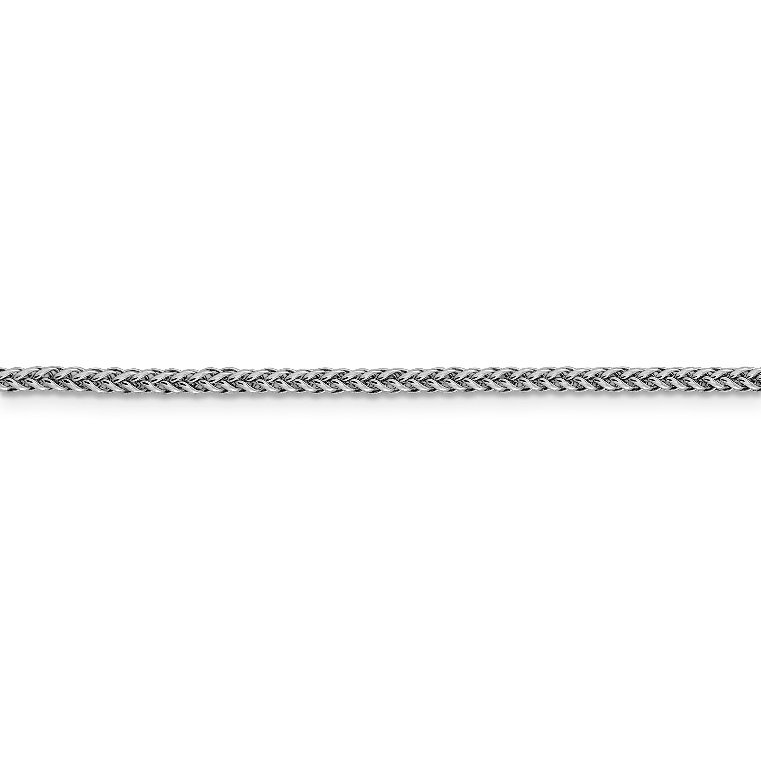14k WG 2.35mm Semi-solid 3-Wire Wheat Chain - Image 2