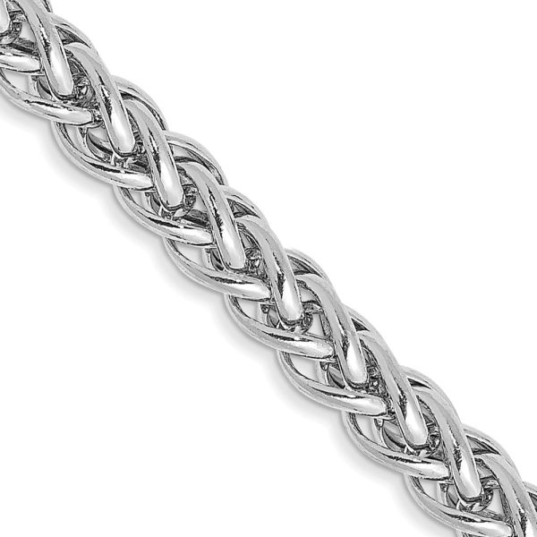 14k WG 3.5mm Semi-solid 3-Wire Wheat Chain