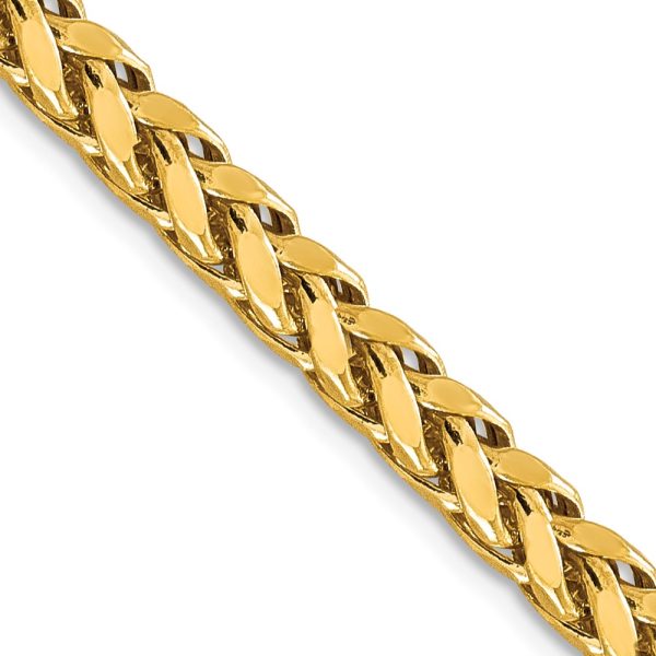 14k 5mm Semi-solid D/C Wheat Chain