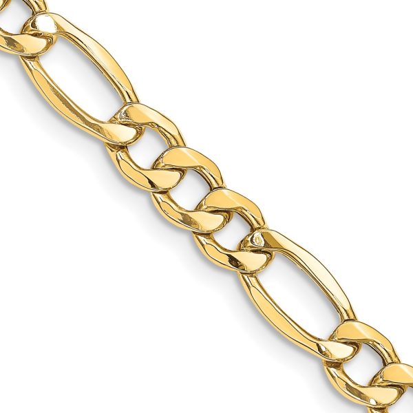 14k 8.5mm Semi-Solid Figaro Chain