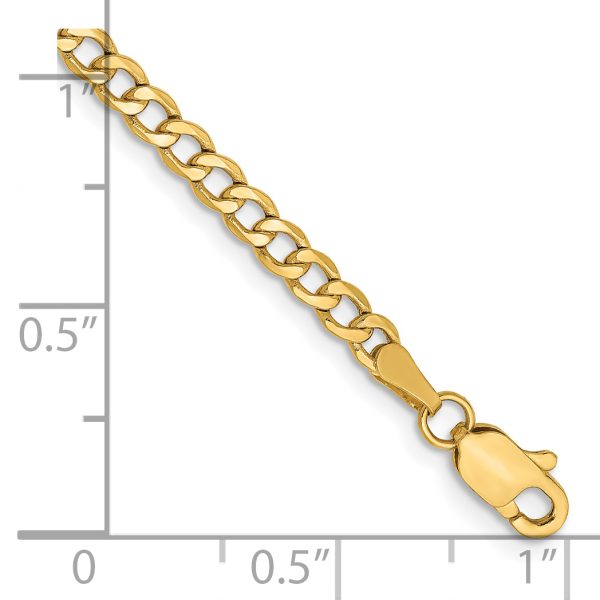 14k 2.85mm Semi-Solid Curb Chain Anklet - Image 2