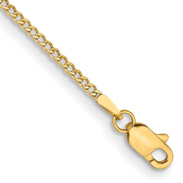 14k 1.85mm Semi-Solid Curb Chain Anklet