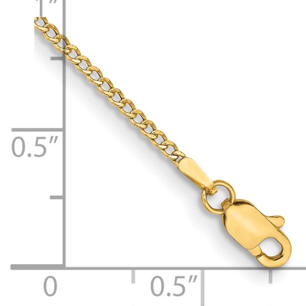 14k 1.85mm Semi-Solid Curb Chain Anklet - Image 2