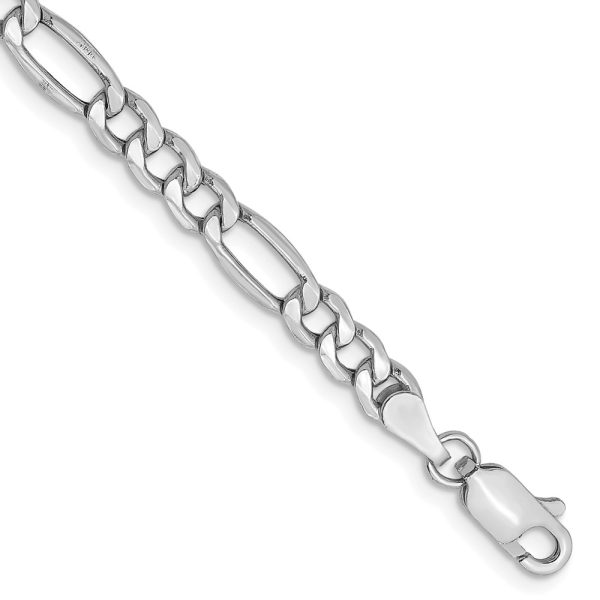 14k WG 4.4mm Semi-Solid Figaro Chain