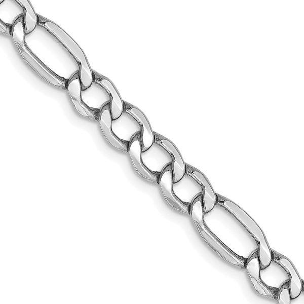 14k WG 5.75mm Semi-Solid Figaro Chain