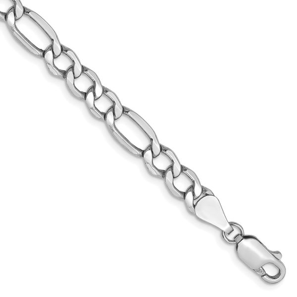 14k WG 5.75mm Semi-Solid Figaro Chain