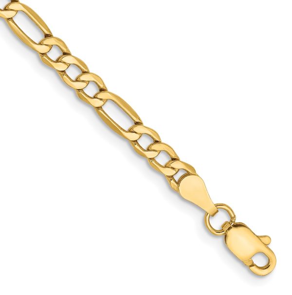 14k 3.5mm Semi-Solid Figaro Chain