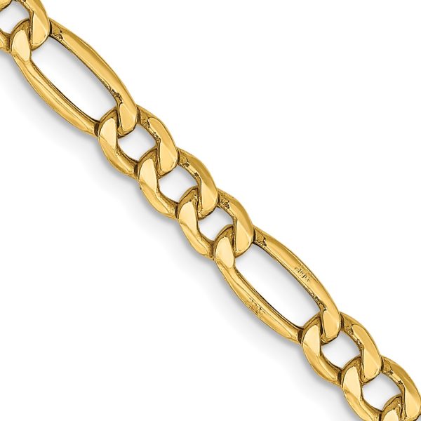 14k 4.2mm Semi-Solid Figaro Chain