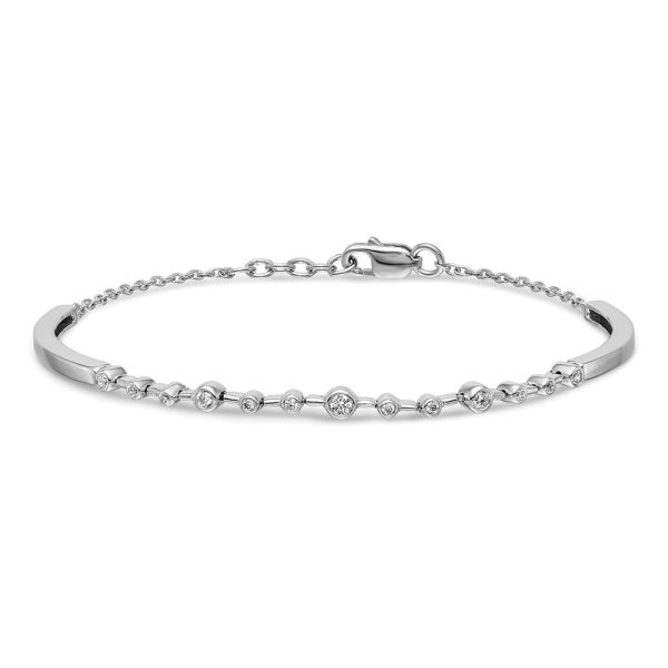 14k White Gold Diamond Bangle Bracelet