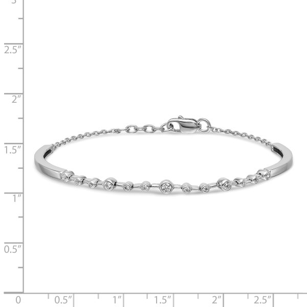 14k White Gold Diamond Bangle Bracelet - Image 2