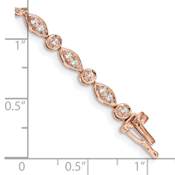 14k Rose Gold Diamond Bracelet - Image 3