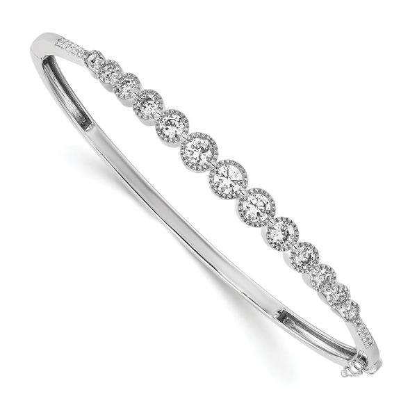 14K White Gold Lab Grown Diamond VS/SI FGH Bangle Bracelet