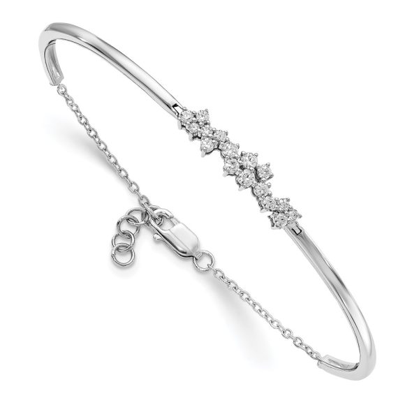 14k White Gold Diamond Bangle Bracelet