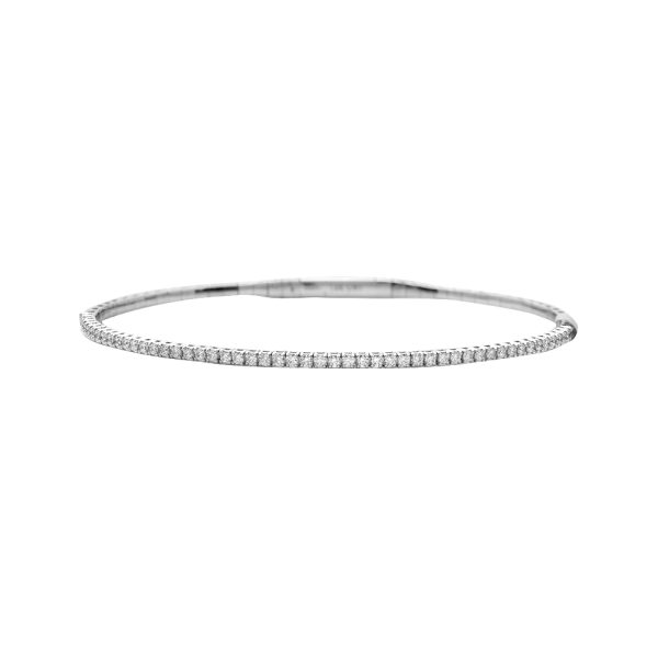 14KW 0.68CTW VVS DIAMOND SINGLE ROW FLEX BANGLE