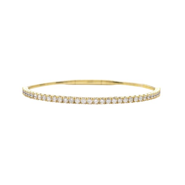 14KY 1.72CTW DIAMOND SINGLE ROW FLEX BANGLE