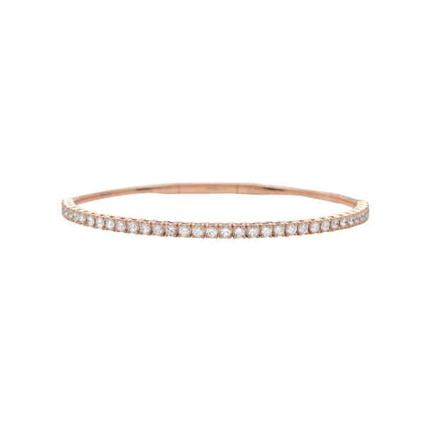 14KR 1.10CTW VVS DIAMOND SINGLE ROW FLEX BANGLE