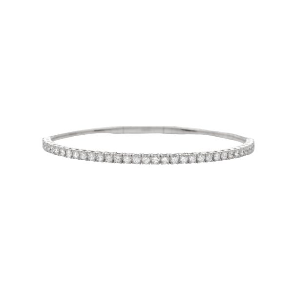 14KW 1.10CTW VVS DIAMOND SINGLE ROW FLEX BANGLE