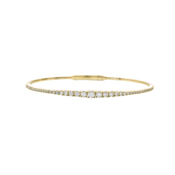 14KY 1.25CTW VVS DIAMOND GRADUATED FLEX BANGLE
