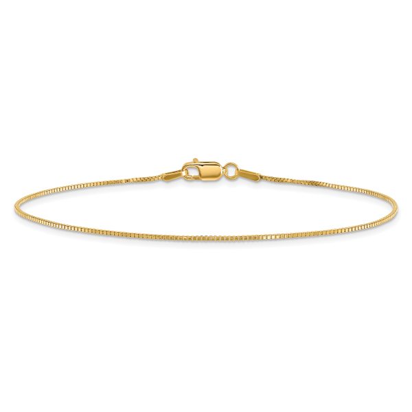 14k .95mm Box Chain Anklet - Image 3