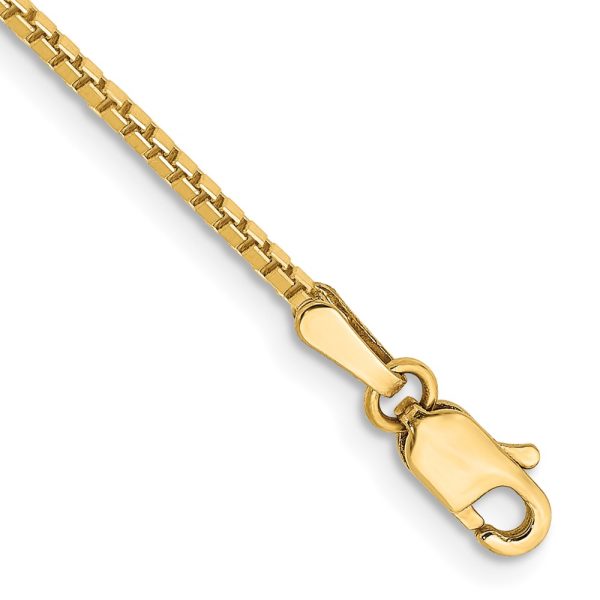 14k 1.3mm Box Chain Anklet