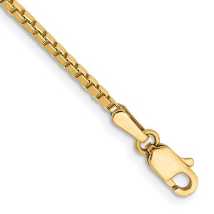 14k 1.5mm Box Chain Anklet
