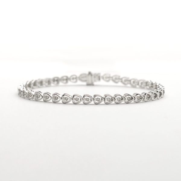 14KW 0.35CTW DIAMOND HEART TENNIS BRACELET