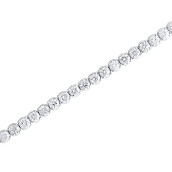 6 Carat Prong Set Round Diamond Tennis Bracelet in 14K White Gold