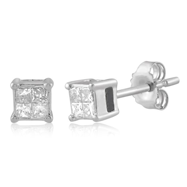 0.15 Carat Diamond Stud Earrings in 10KT White Gold