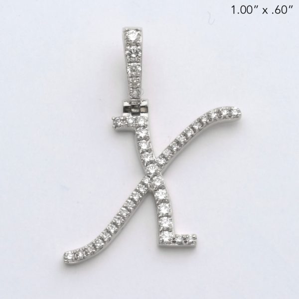 14KW 0.40CTW DIAMOND INITIAL PENDANT