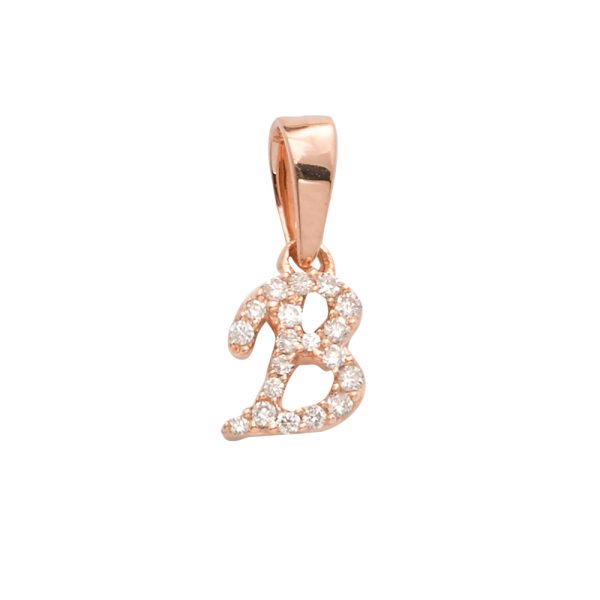 14KR 0.06CTW DIAMOND INITIAL PENDANT