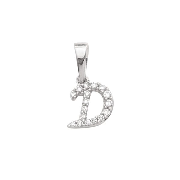 14KW 0.06CTW DIAMOND INITIAL PENDANT