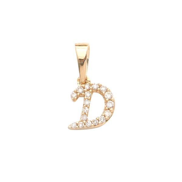 14KY 0.06CTW DIAMOND INITIAL PENDANT