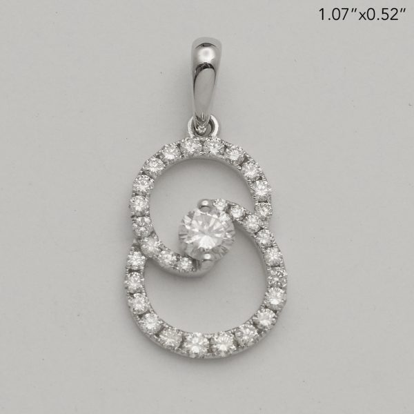 14KW 1.00CTW DIAMOND TWISTED FIGURE 8 PENDANT