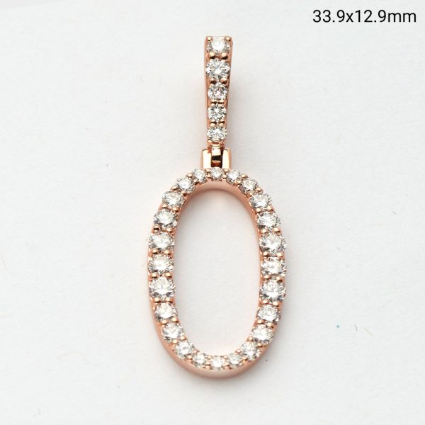 14KR 1.05CTW DIAMOND SINGLE ROW NUMBER PENDANT