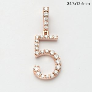14KR 1.05CTW DIAMOND SINGLE ROW NUMBER PENDANT
