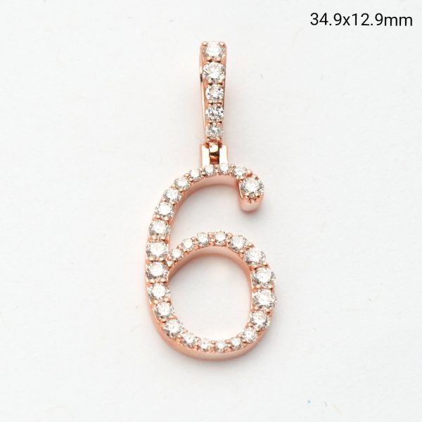 14KR 1.05CTW DIAMOND SINGLE ROW NUMBER PENDANT