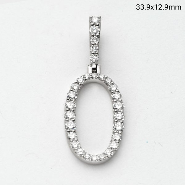 14KW 1.05CTW DIAMOND SINGLE ROW NUMBER PENDANT